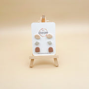 Terracotta Diamond Stud Trio